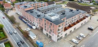 Nordre Park, Svendborg. 112 almene boliger, private boliger samt butik